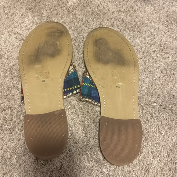 Jack Rogers Tartan Plaid Sandals Sz 9 - Picture 3 of 4